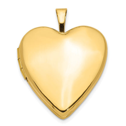 14K Gelbgold 14K 20mm Schlicht Poliert Herz Medaillon