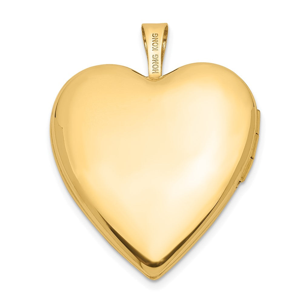 14K Gelbgold 20mm Diamant Herz Medaillon