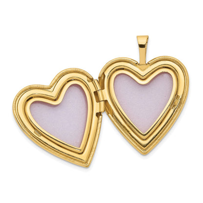 14K Gelbgold 20mm Diamant Herz Medaillon