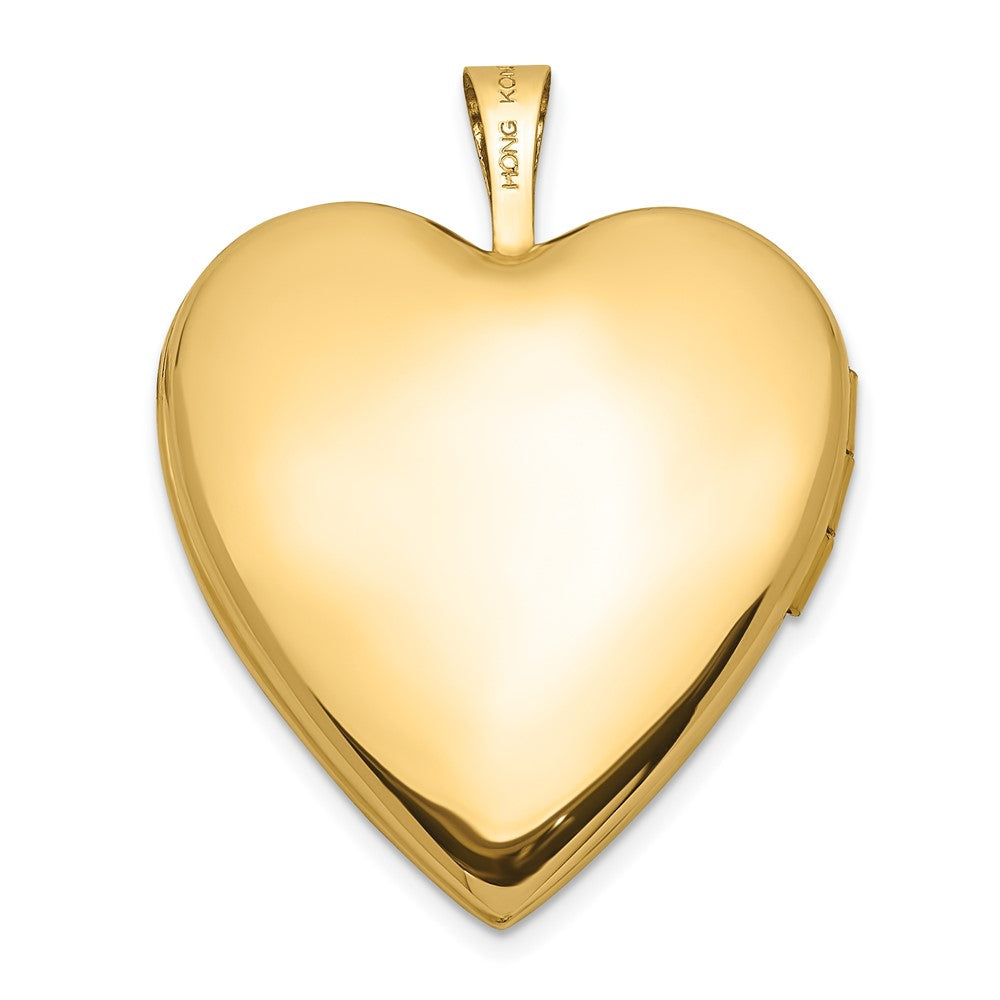 14K Gelbgold 14ky 20mm Wirbel Herz Medaillon