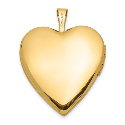 14K Gelbgold 14K 20mm Diamant Poliert und Satiniert Herz Medaillon