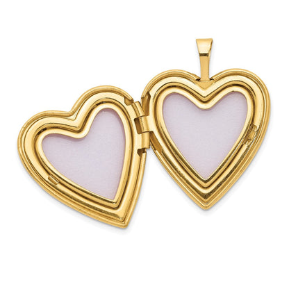14K Gelbgold 14K 20mm Diamant Poliert und Satiniert Herz Medaillon