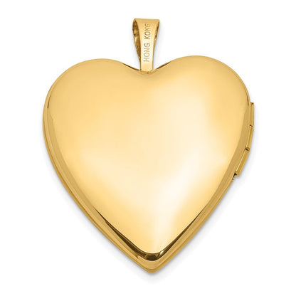 14K Gelbgold 14K 20mm Diamant Satiniert I Liebe You Herz Medaillon