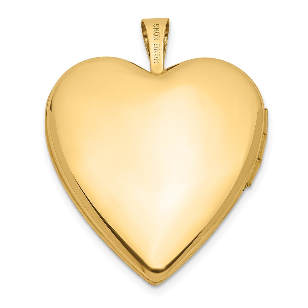 14K Gelbgold 14K 20mm Emailliert Rose I Liebe You Herz Medaillon