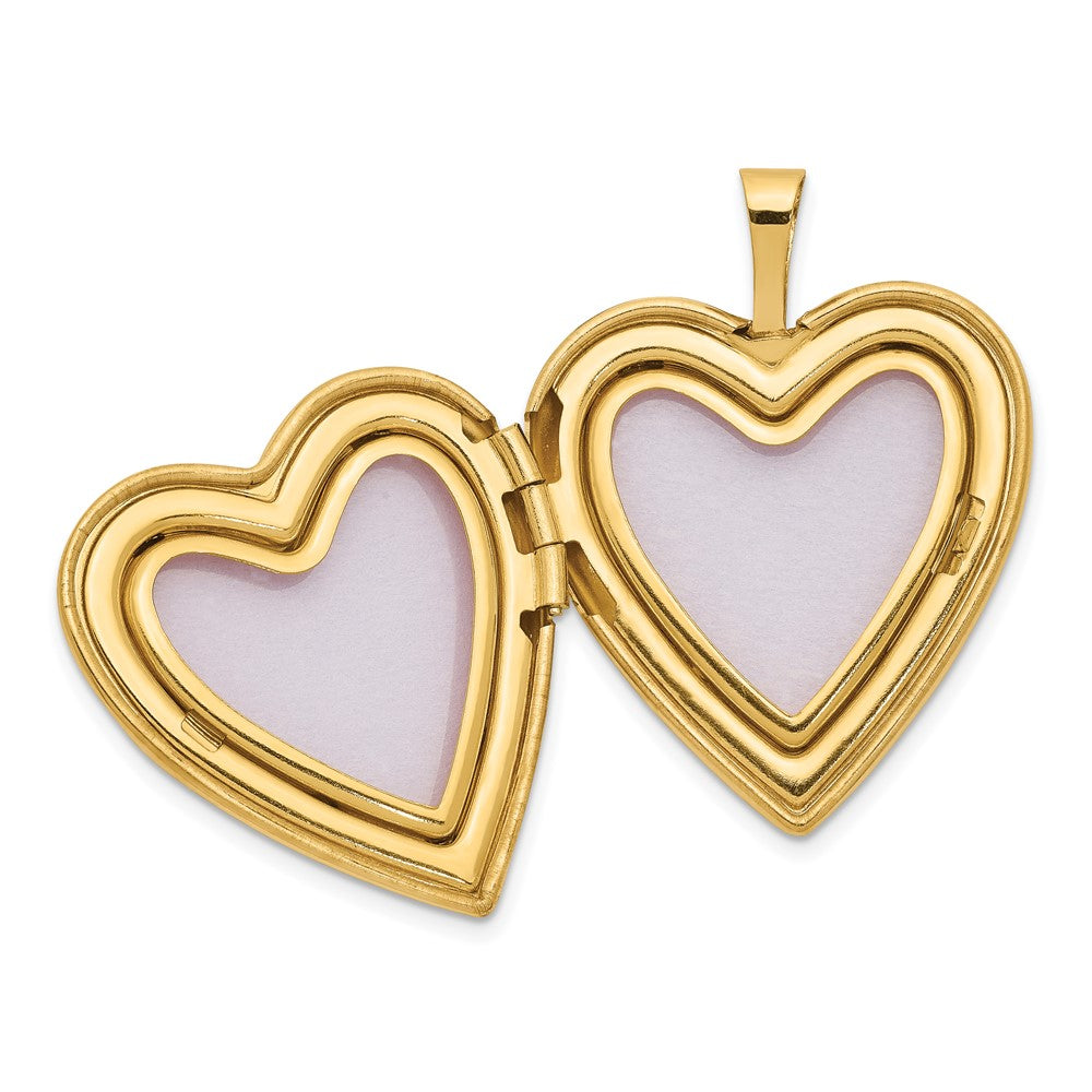 14K Gelbgold 14K 20mm Emailliert Rose I Liebe You Herz Medaillon