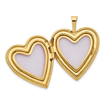 14K Gelbgold 14K 20mm Emailliert Rose I Liebe You Herz Medaillon