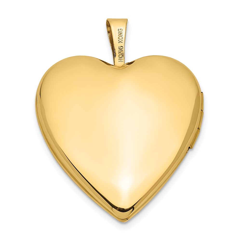 14K Gelbgold 14K 20mm Emaille Rose Herz Medaillon