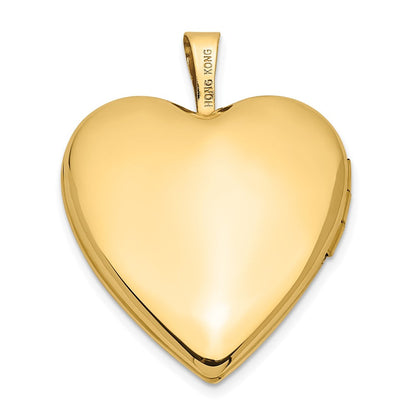 14K Gelbgold 14K 20mm Emaille Rose Herz Medaillon