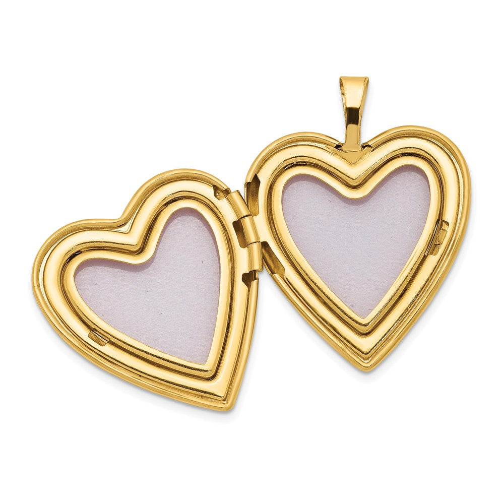 14K Gelbgold 14K 20mm Emaille Rose Herz Medaillon