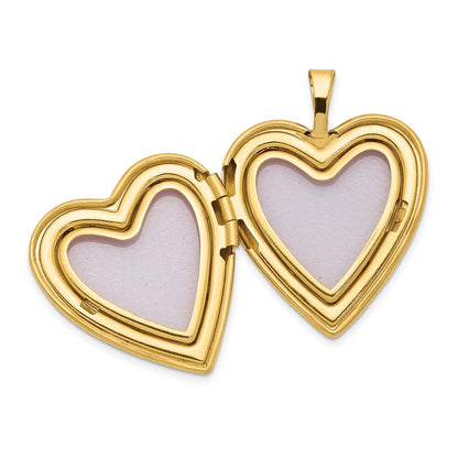 14K Gelbgold 14K 20mm Emaille Rose Herz Medaillon