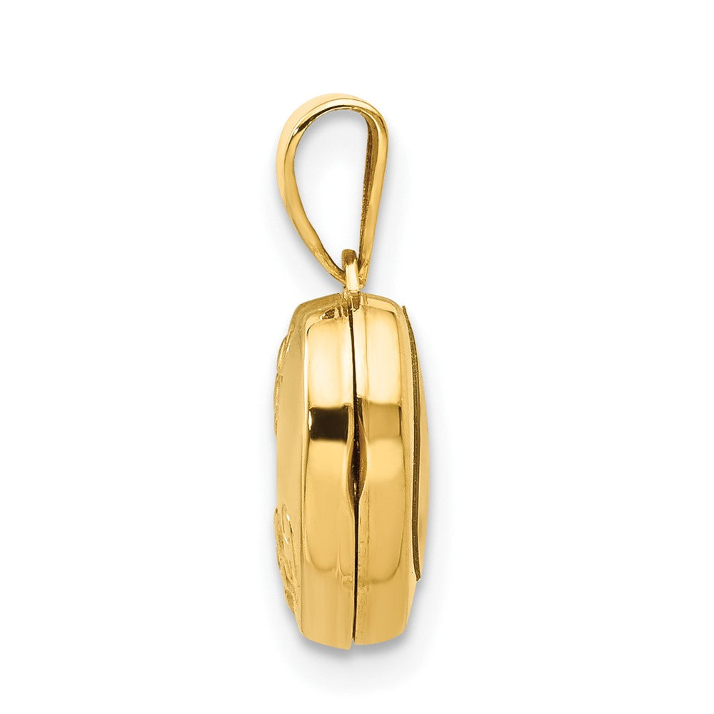 14K Gelbgold 14K Gelbgold Blumen Herz Medaillon