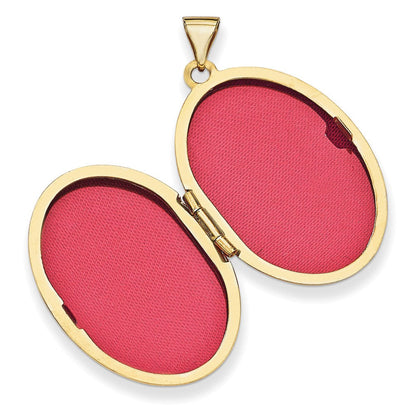 14K Gelbgold 14ky 26mm Oval 1/2 Hand Graviert Medaillon