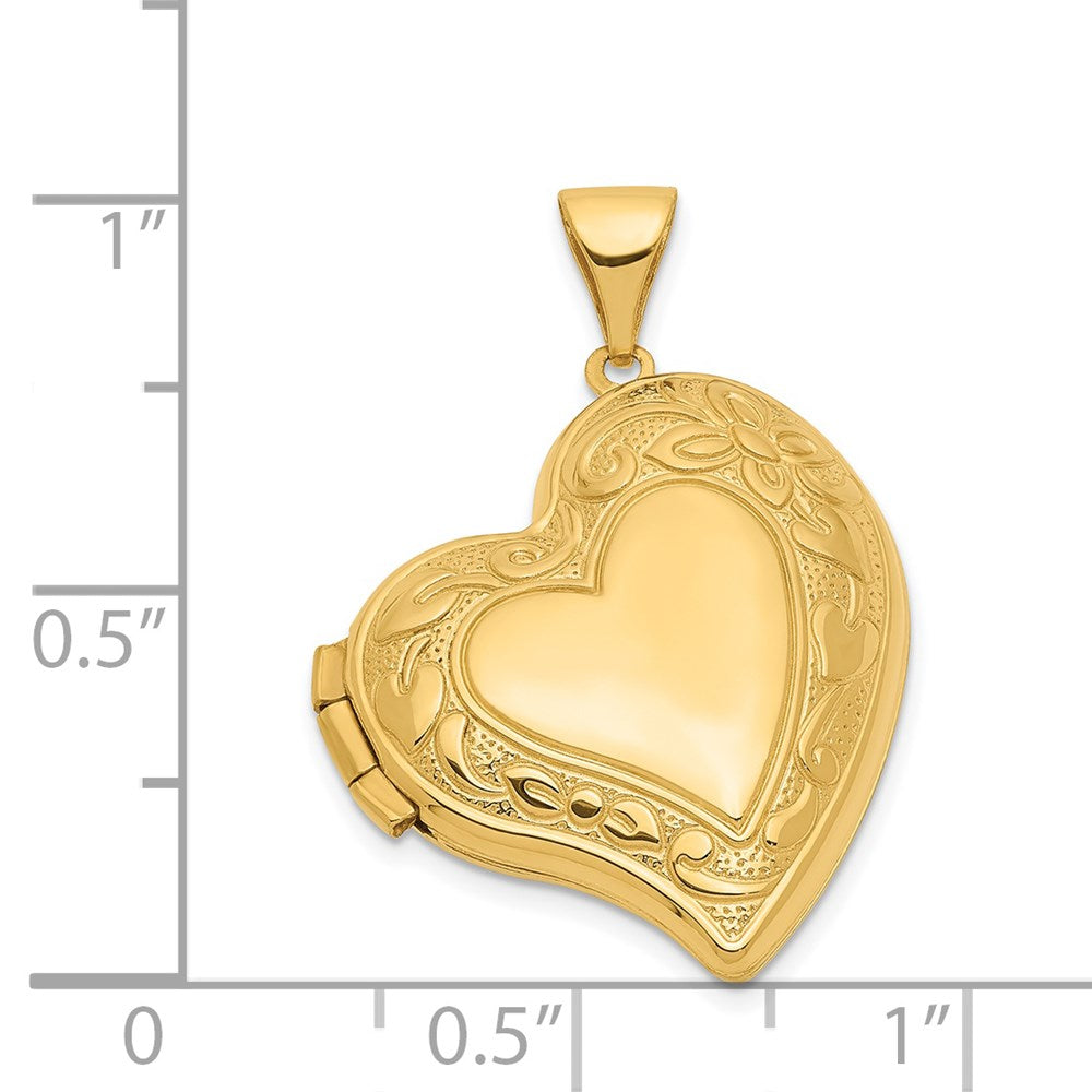 14K Gelbgold 14K Fantasie Herz Medaillon