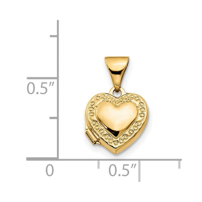 14K Gelbgold 14K Ranke Rand 10mm Herz Medaillon