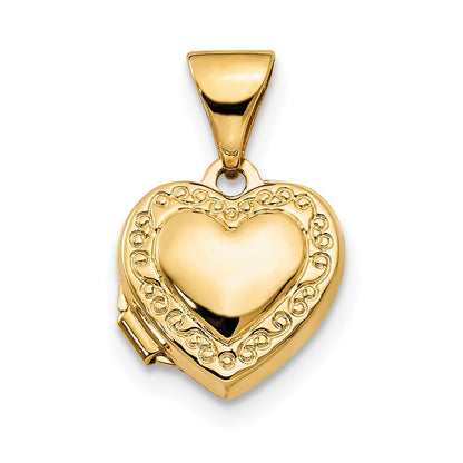 14K Gelbgold 14K Ranke Rand 10mm Herz Medaillon