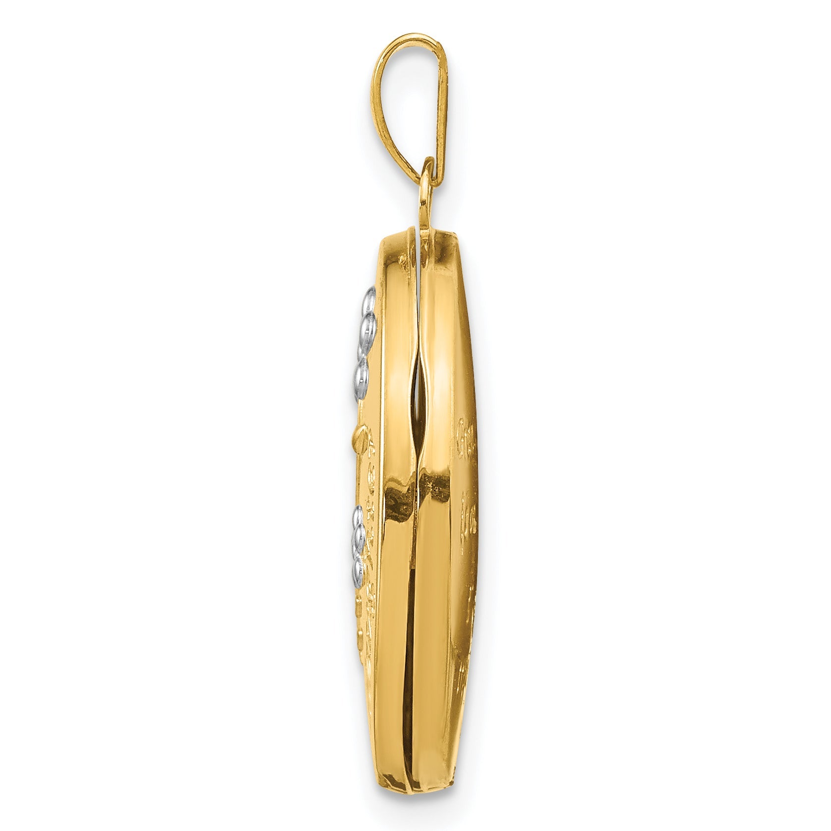 14K Gelb & Rhodium 14K mit Rhodium 21mm Oval Granddaughter Medaillon