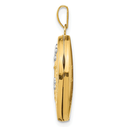 14K Gelb & Rhodium 14K mit Rhodium 21mm Oval Granddaughter Medaillon