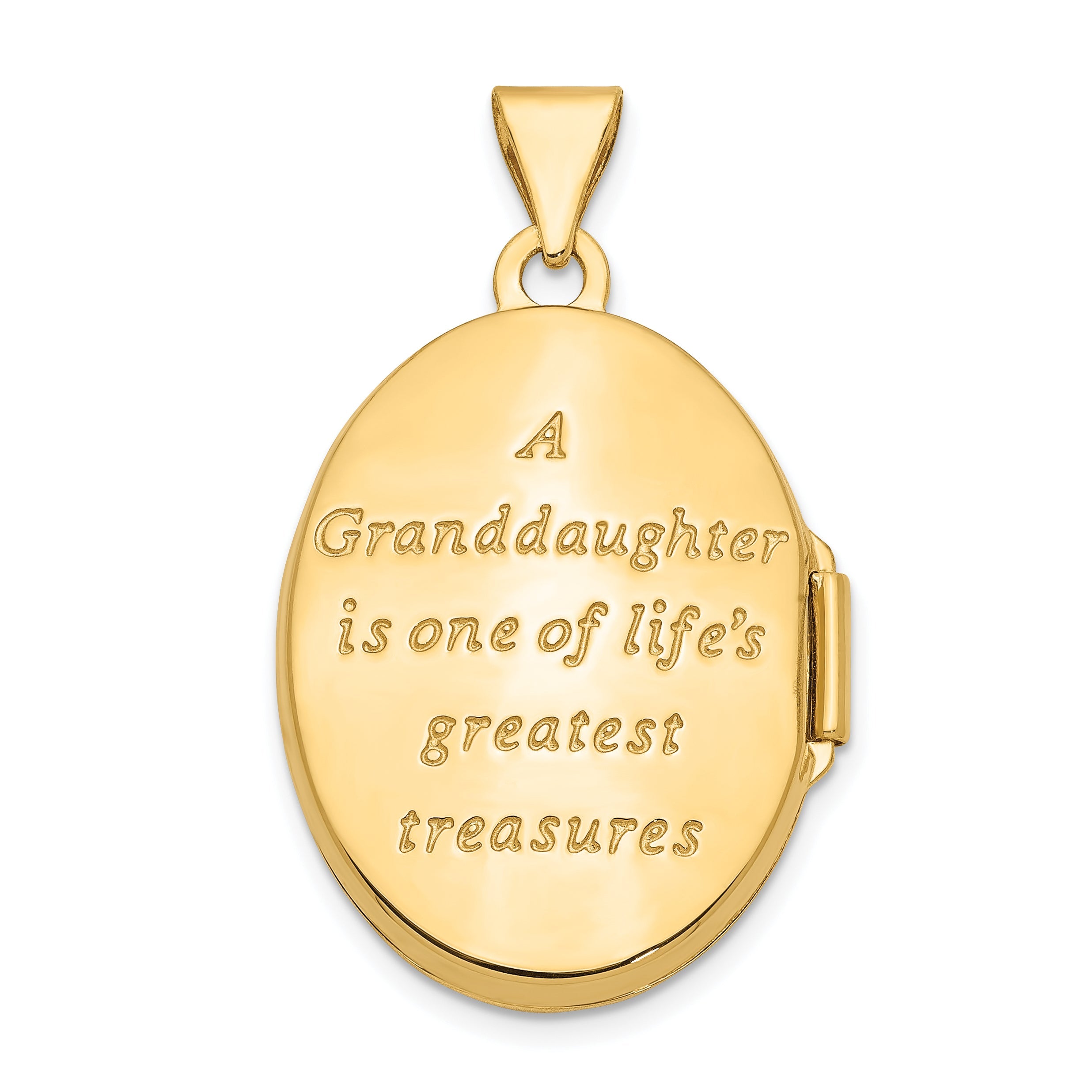 14K Gelb & Rhodium 14K mit Rhodium 21mm Oval Granddaughter Medaillon
