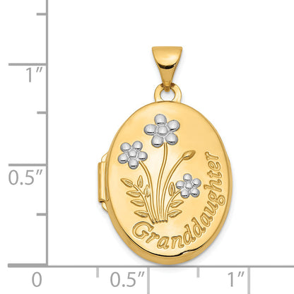 14K Gelb & Rhodium 14K mit Rhodium 21mm Oval Granddaughter Medaillon