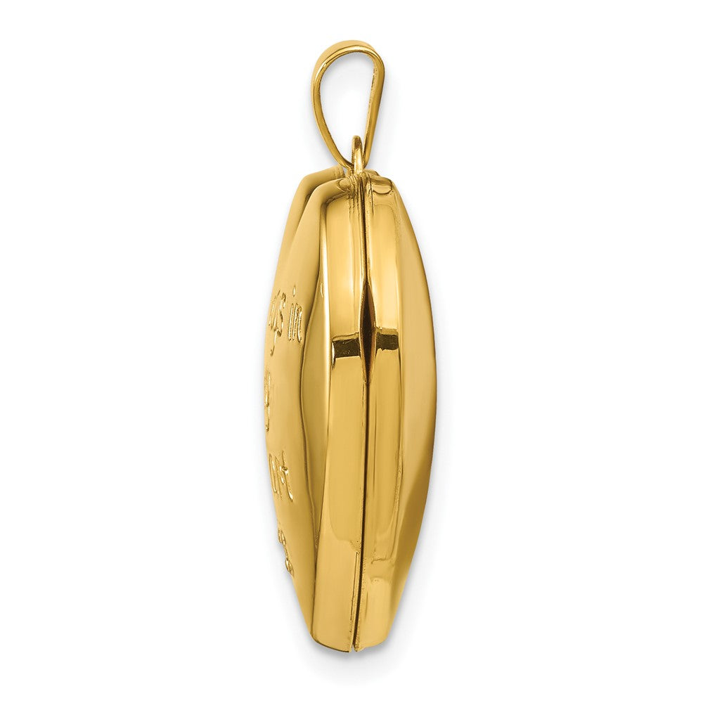 14K Bicolor 14K Bicolor Diamant Immer in My Herz mit Herz Charm Inside 21mm Herz Medaillon