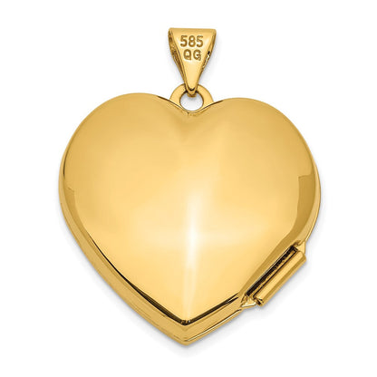 14K Bicolor 14K Bicolor Diamant Immer in My Herz mit Herz Charm Inside 21mm Herz Medaillon
