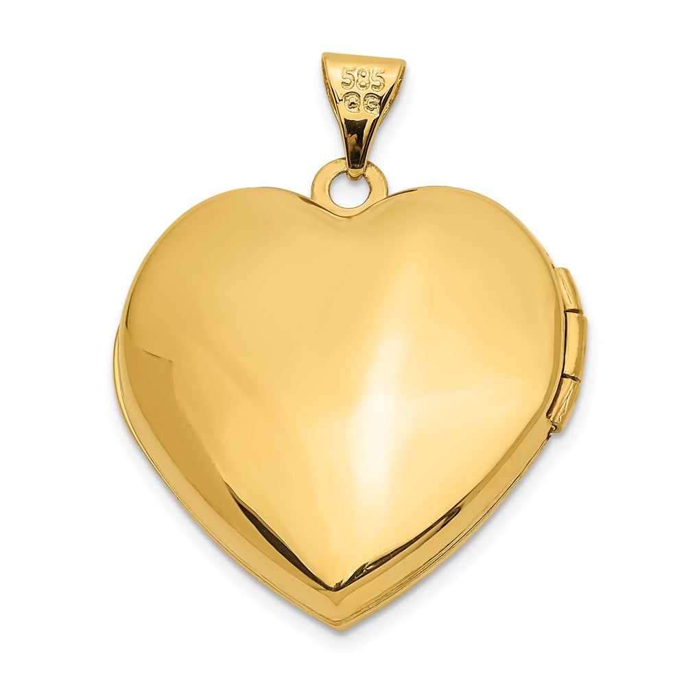 14K Bicolor 14K Bicolor mit Weiß Rhodium Herz mit Key Charm Inside Herz Medaillon