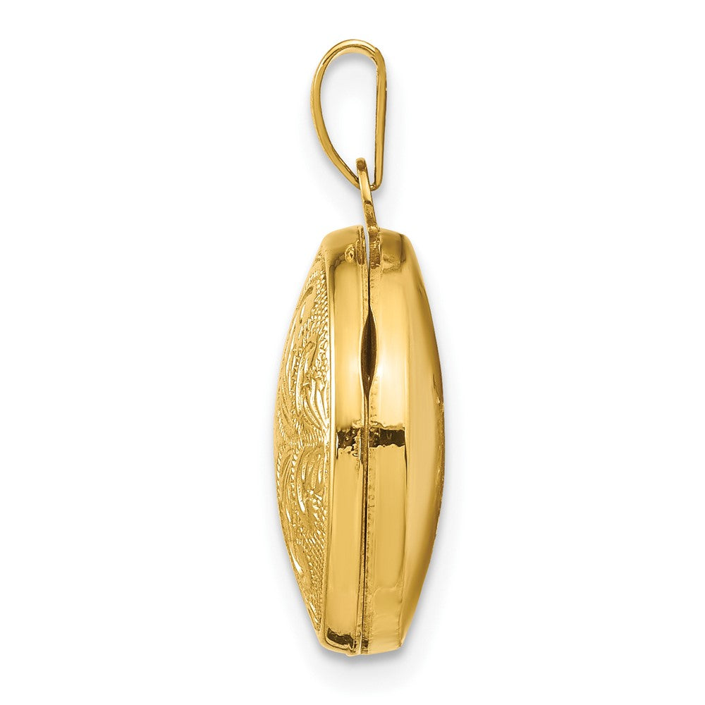 14K Gelbgold 14K 16mm Rund Medaillon mit Ranke Design