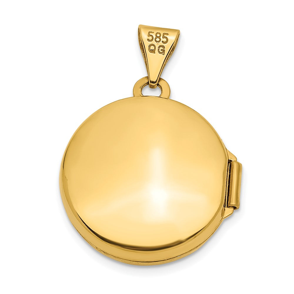 14K Gelbgold 14K 16mm Rund Medaillon mit Ranke Design