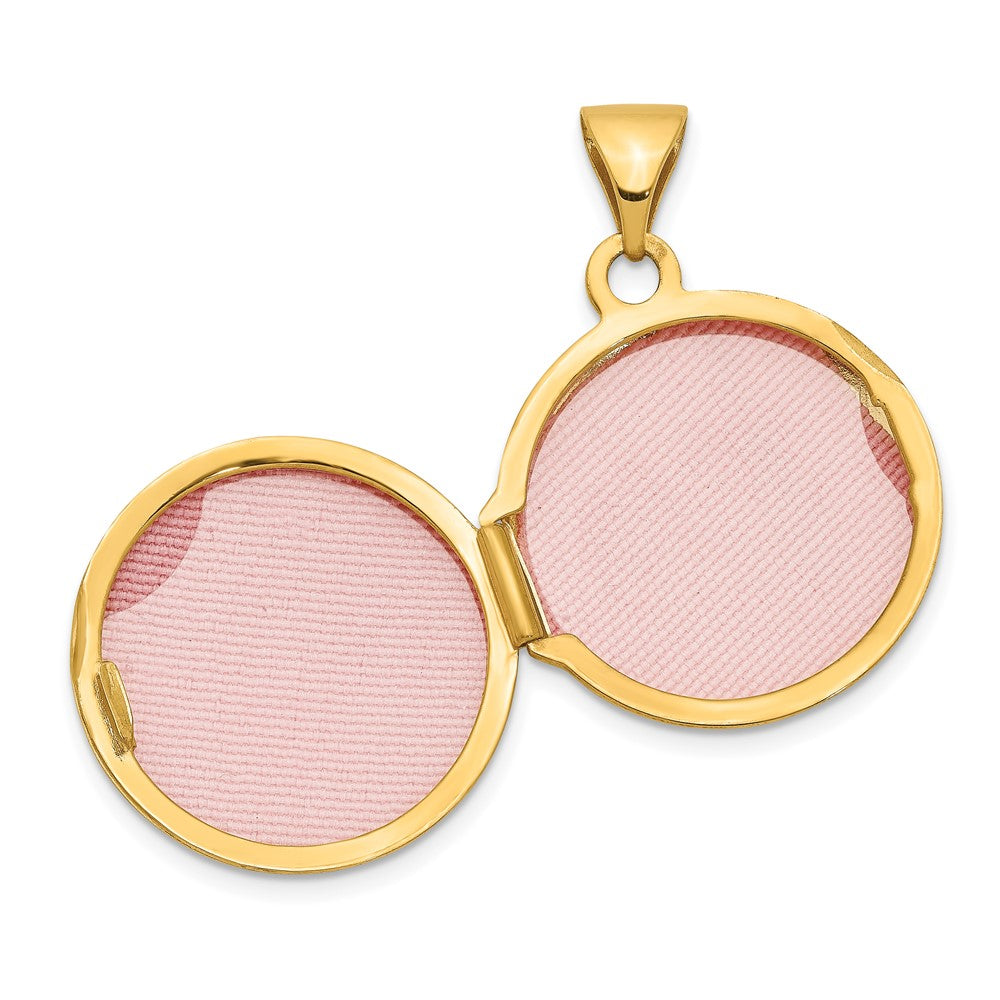 14K Gelbgold 14K 16mm Rund Medaillon mit Ranke Design
