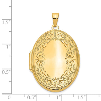 14K Gelbgold 14K Gelbgold 31mm Oval Ranke Medaillon