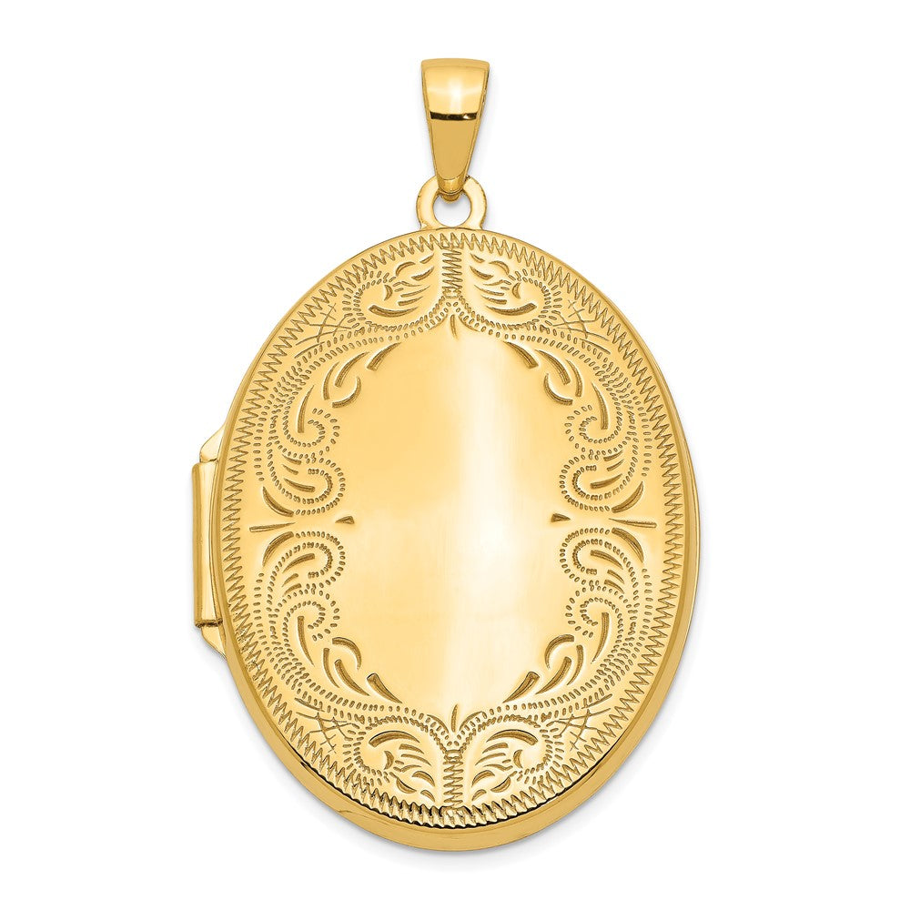 14K Gelbgold 14K Gelbgold 31mm Oval Ranke Medaillon