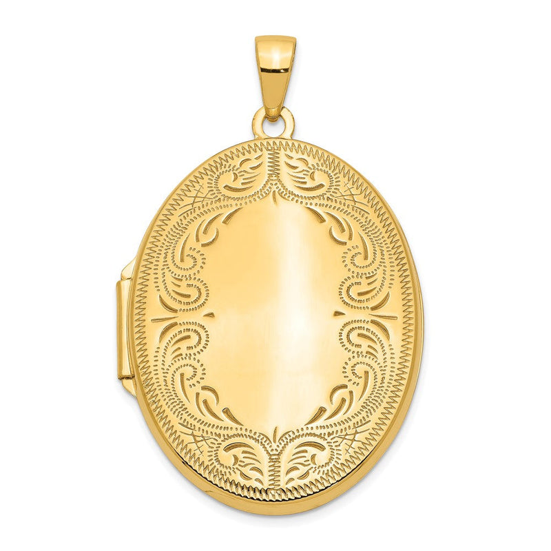 14K Gelbgold 14K Gelbgold 31mm Oval Ranke Medaillon
