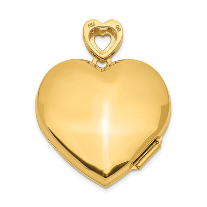14K Gelbgold 14ky 24mm mit Diamant Vintage Herz Medaillon
