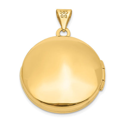 14K Gelbgold 14ky 20mm Rund Blatt Blumen Medaillon