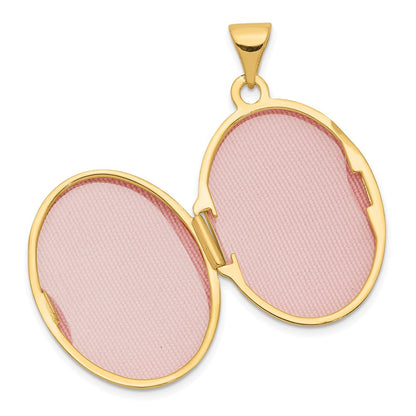 14K Gelb & Rhodium 14K mit Rhodium 21mm Oval Schutzengel Engel Medaillon