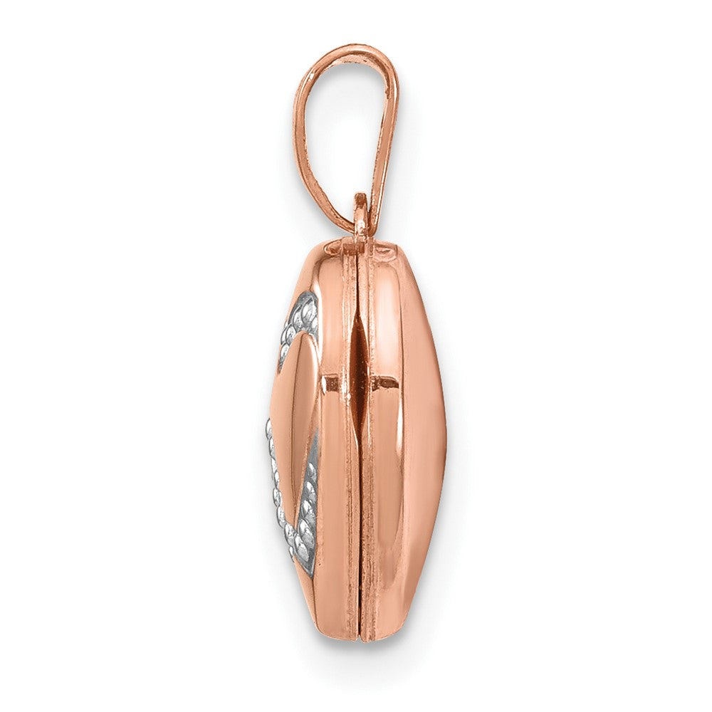 14K Roségold 14K Roségold mit Weiß Rhodium 12mm Herz Medaillon