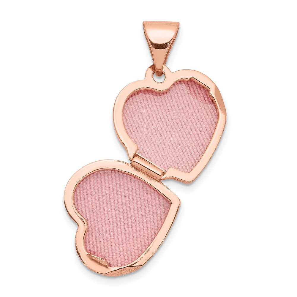 14K Roségold 14K Roségold mit Weiß Rhodium 12mm Herz Medaillon