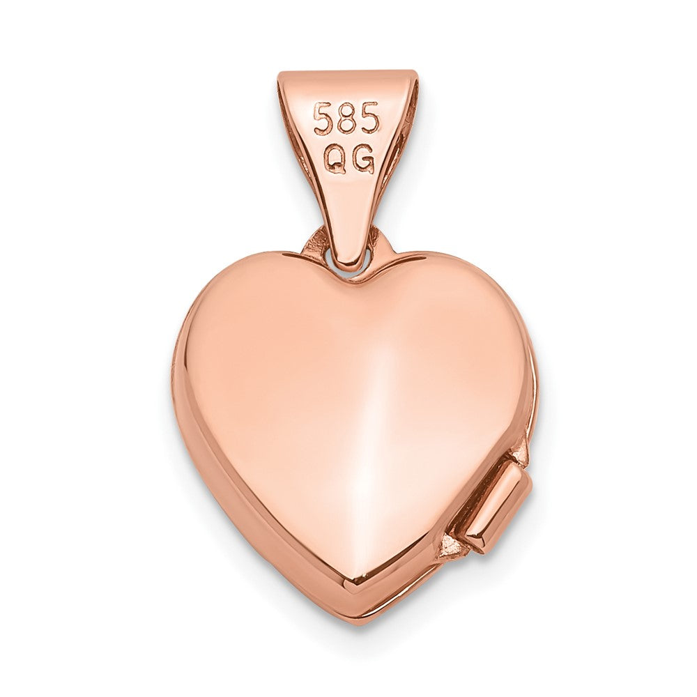 14K Roségold 14K Roségold 10mm Schlicht Herz Medaillon