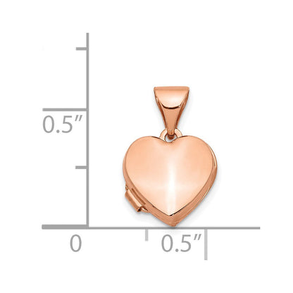 14K Roségold 14K Roségold 10mm Schlicht Herz Medaillon