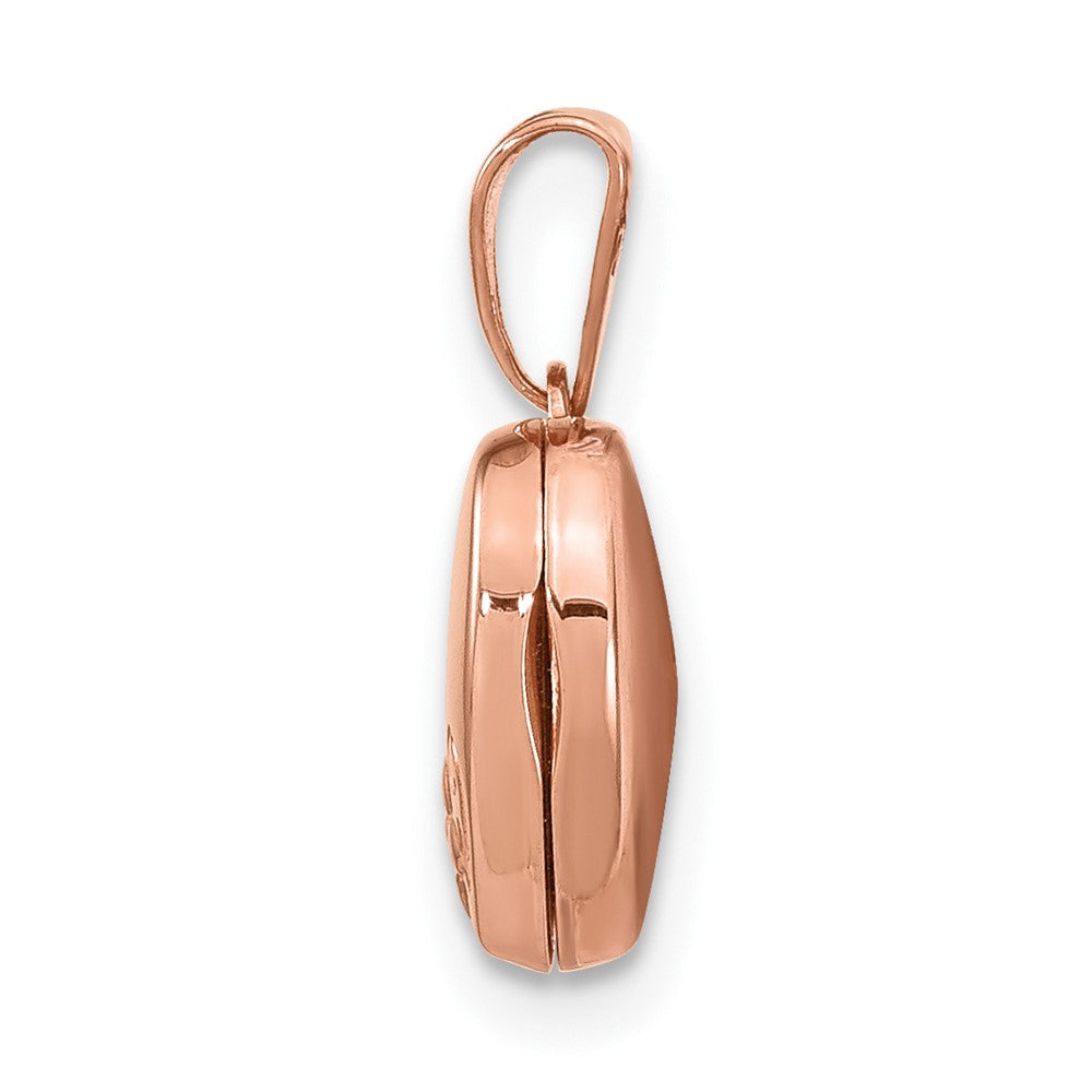 14K Roségold 14K Roségold 10mm Blumen Herz Medaillon