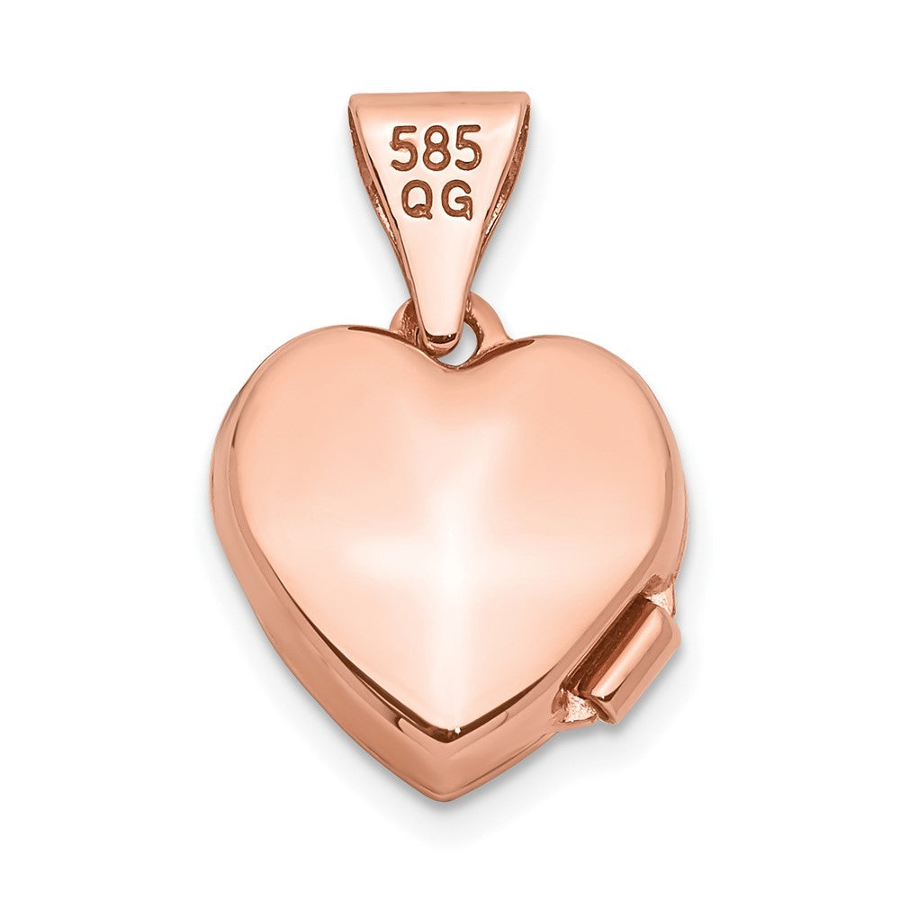 14K Roségold 14K Roségold 10mm Blumen Herz Medaillon