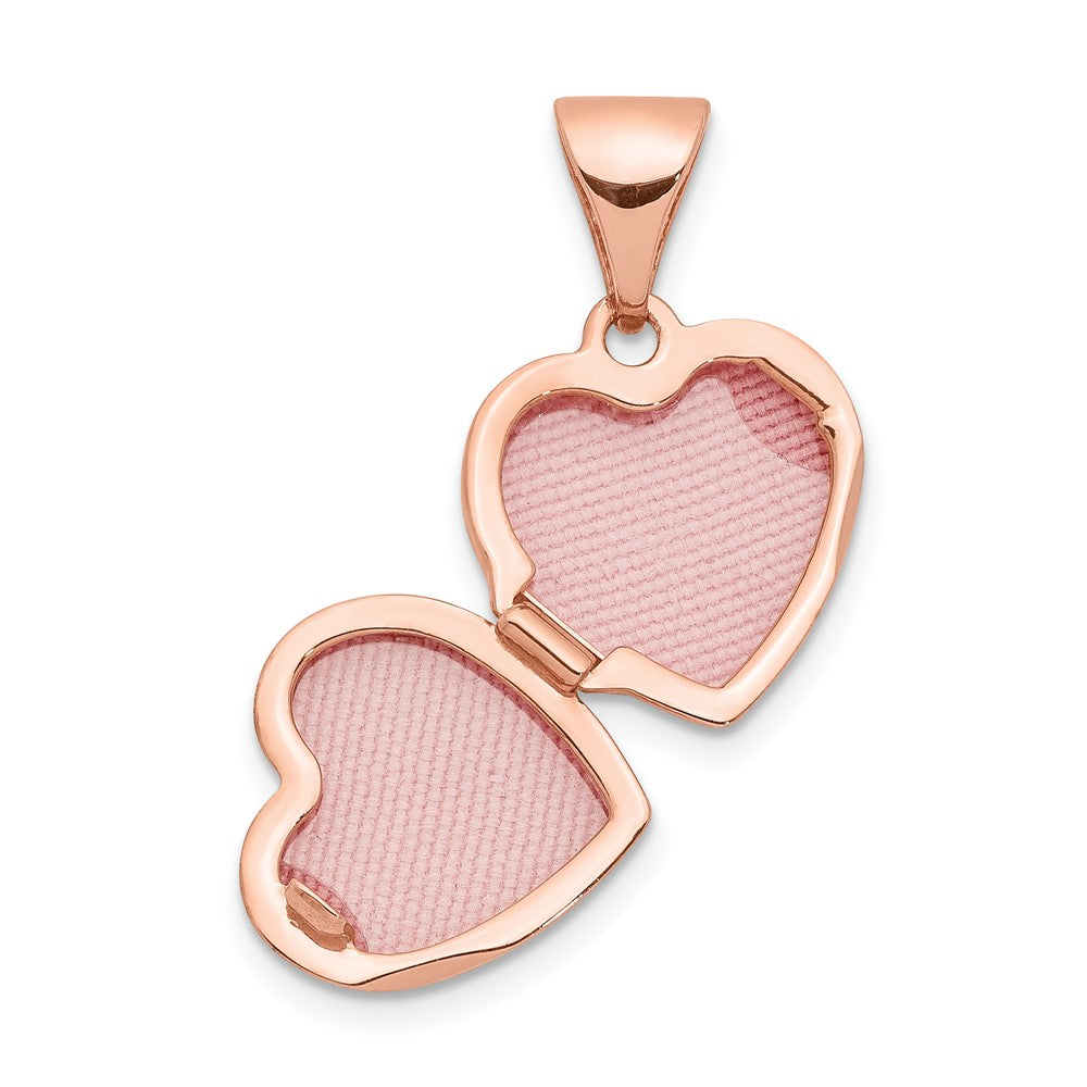 14K Roségold 14K Roségold 10mm Blumen Herz Medaillon