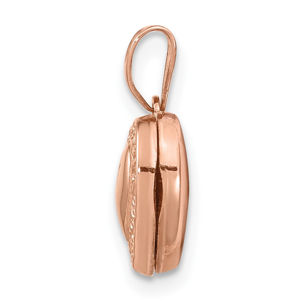 14K Roségold 14K Roségold Poliert 10mm Herz-shaped Scrolled Medaillon
