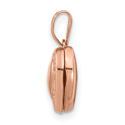 14K Roségold 14K Roségold Poliert 10mm Herz-shaped Scrolled Medaillon