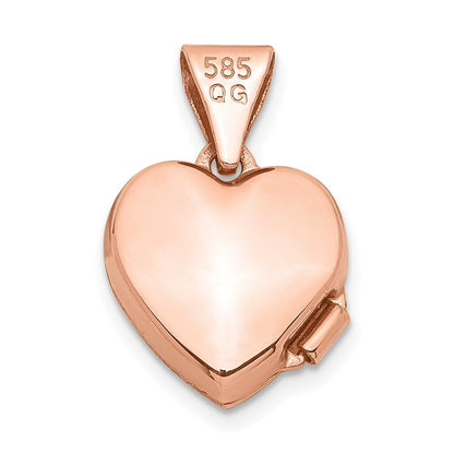 14K Roségold 14K Roségold Poliert 10mm Herz-shaped Scrolled Medaillon