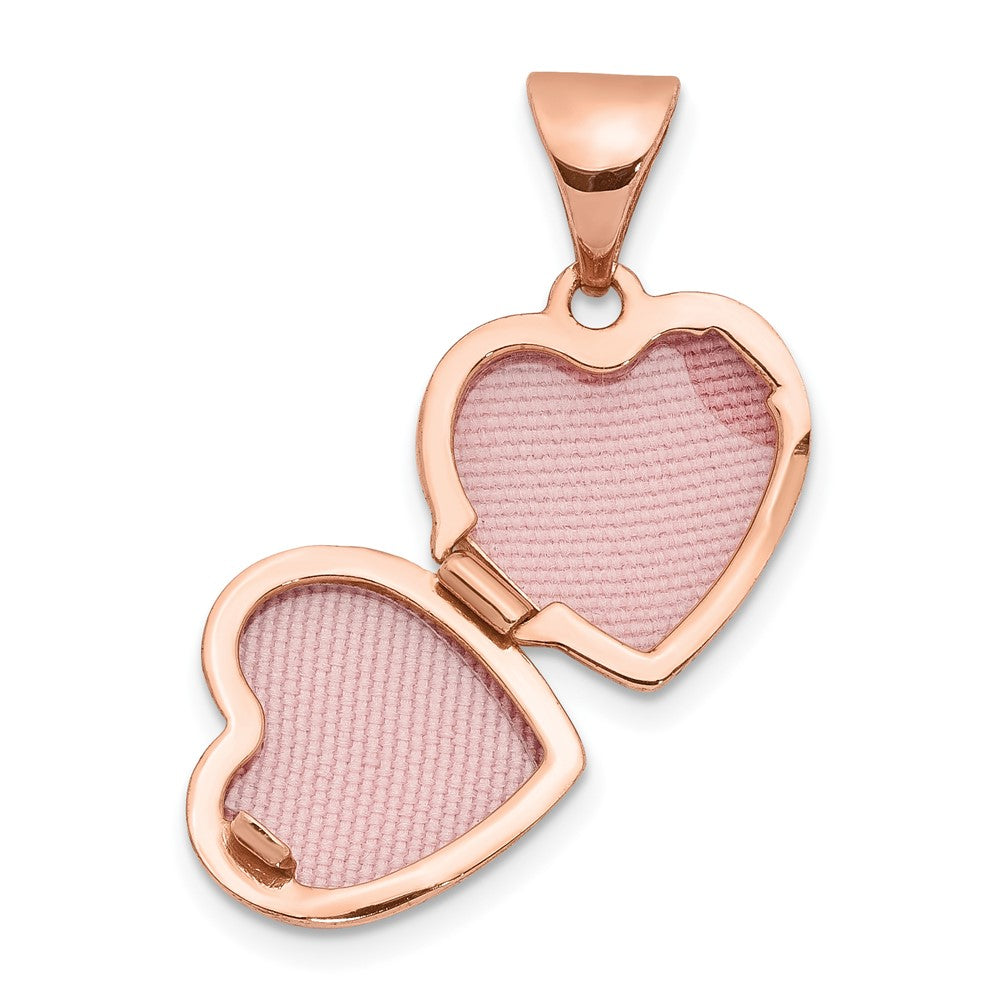 14K Roségold 14K Roségold Poliert 10mm Herz-shaped Scrolled Medaillon
