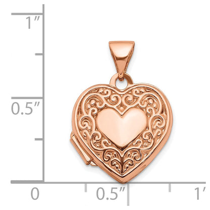 14K Roségold 14K Roségold 15mm Ranke Herz Medaillon
