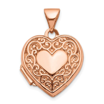14K Roségold 14K Roségold 15mm Ranke Herz Medaillon
