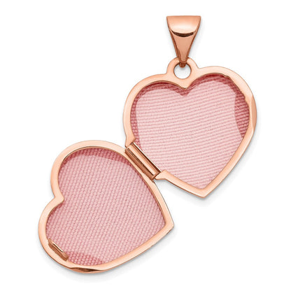 14K Roségold 14K Roségold 15mm Blumen Herz Medaillon