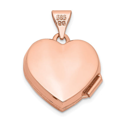 14K Roségold 14K Roségold 15mm Schlicht Herz Medaillon